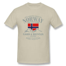 Load image into Gallery viewer, Summer Norway Flag Fjord Mountain T Shirt Crazy Men's Shirt Cotton Crewneck Plus Size Short Sleeve Funny T-shirts