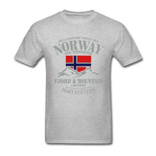 Load image into Gallery viewer, Summer Norway Flag Fjord Mountain T Shirt Crazy Men's Shirt Cotton Crewneck Plus Size Short Sleeve Funny T-shirts