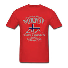 Load image into Gallery viewer, Summer Norway Flag Fjord Mountain T Shirt Crazy Men's Shirt Cotton Crewneck Plus Size Short Sleeve Funny T-shirts