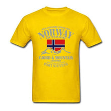 Load image into Gallery viewer, Summer Norway Flag Fjord Mountain T Shirt Crazy Men's Shirt Cotton Crewneck Plus Size Short Sleeve Funny T-shirts