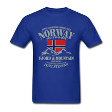 Load image into Gallery viewer, Summer Norway Flag Fjord Mountain T Shirt Crazy Men's Shirt Cotton Crewneck Plus Size Short Sleeve  Funny T-shirts

