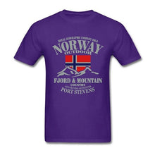 Load image into Gallery viewer, Summer Norway Flag Fjord Mountain T Shirt Crazy Men's Shirt Cotton Crewneck Plus Size Short Sleeve  Funny T-shirts
